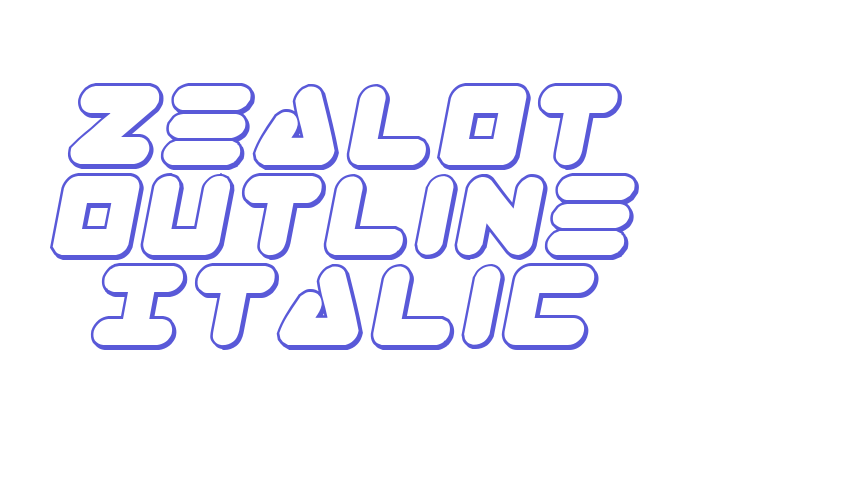 Zealot Outline Italic Font