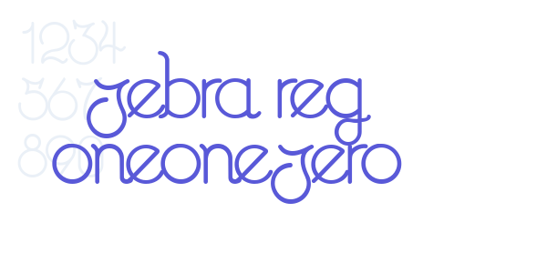 Zebra Reg oneonezero font free