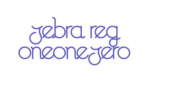 Zebra Reg oneonezero Font Download