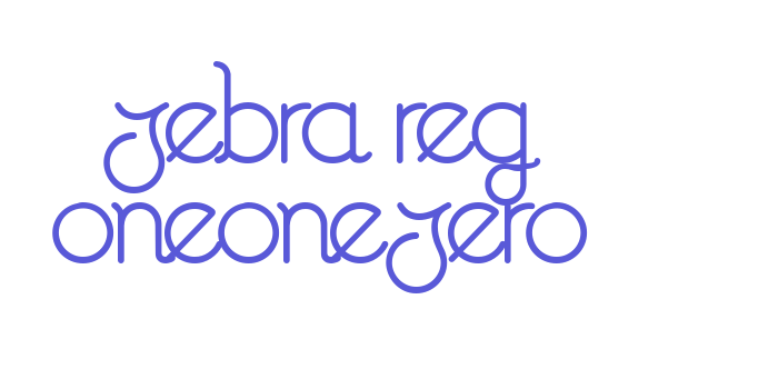 Zebra Reg oneonezero Font