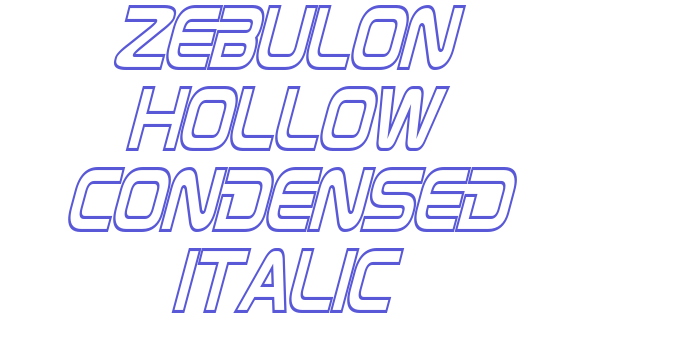 Zebulon Hollow Condensed Italic Font Download