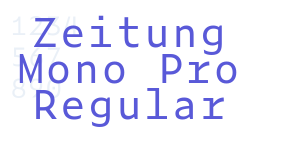 Zeitung Mono Pro Regular font free