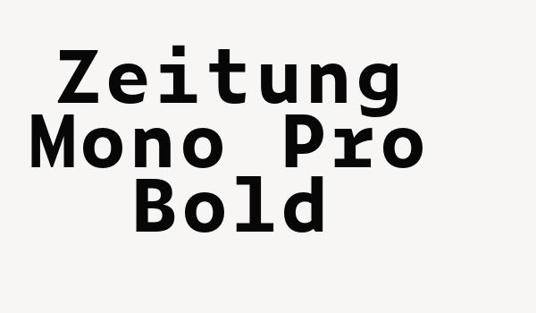 Zeitung Mono Pro Bold Font