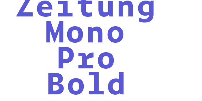 Zeitung Mono Pro Bold Font