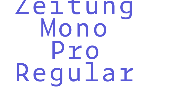 Zeitung Mono Pro Regular Font