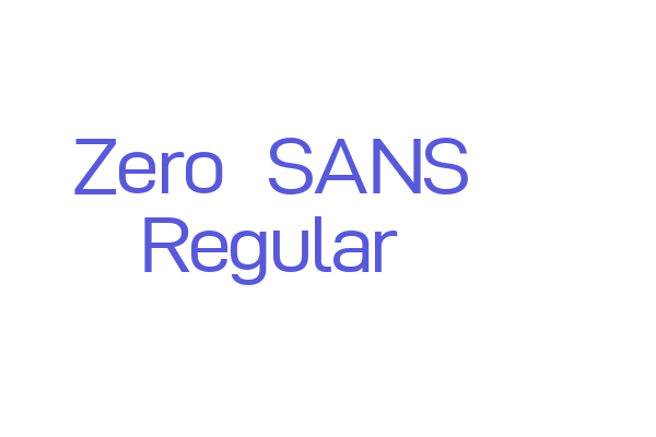 Zero SANS Regular Font