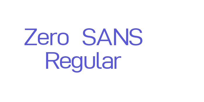 Zero SANS Regular Font Download