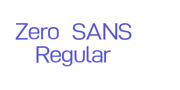 Zero SANS Regular Font