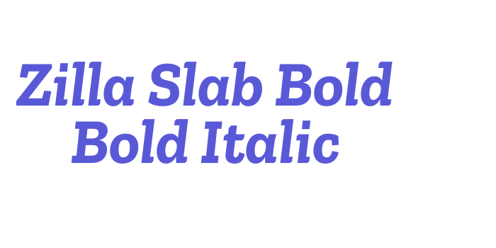 Zilla Slab Bold Bold Italic Font Download