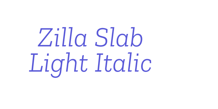 Zilla Slab Light Italic Font Download