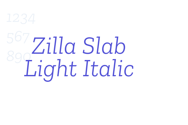 Zilla Slab Light Italic