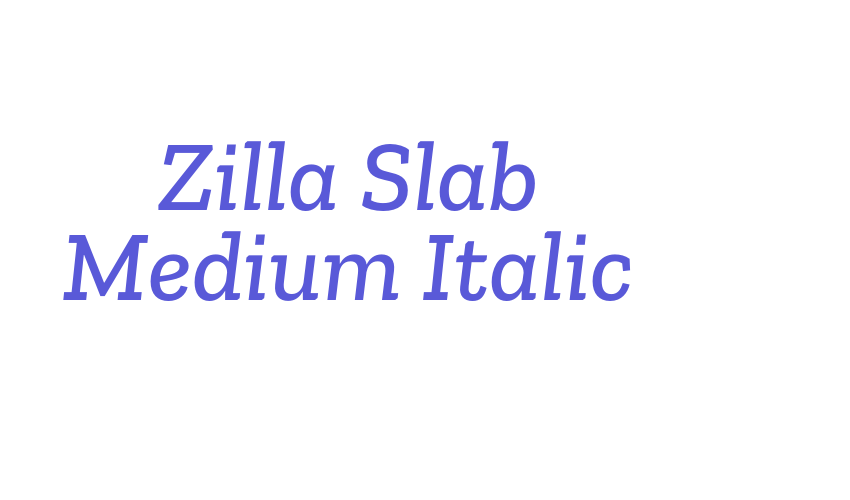 Zilla Slab Medium Italic Font Download