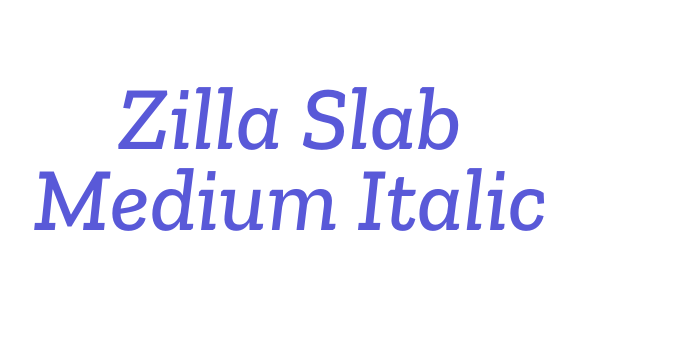 Zilla Slab Medium Italic Font Download