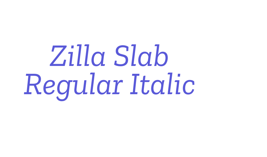 Zilla Slab Regular Italic Font Download