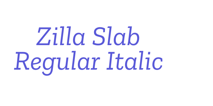 Zilla Slab Regular Italic Font Download