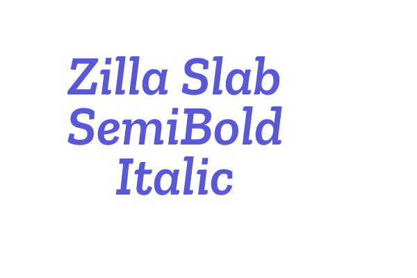 Zilla Slab SemiBold Italic Font