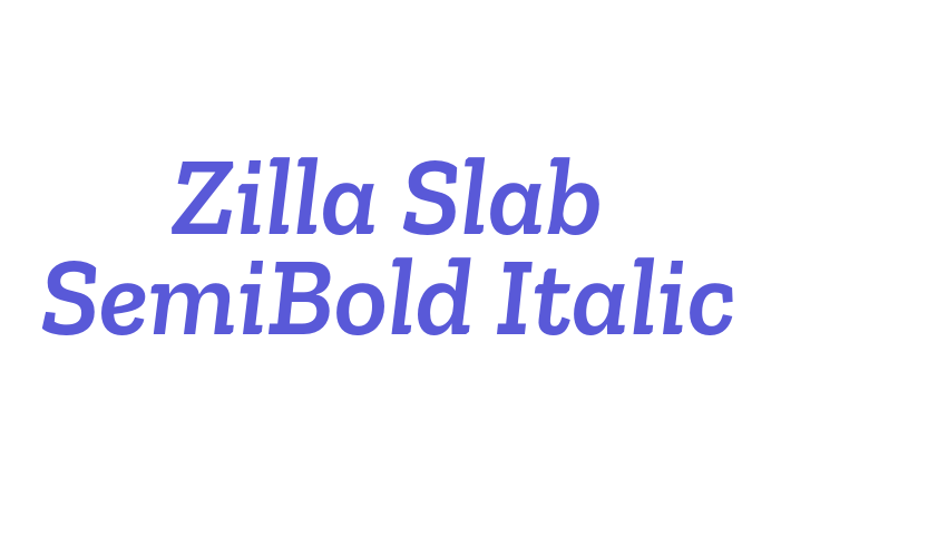 Zilla Slab SemiBold Italic Font Download