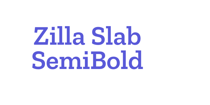 Zilla Slab SemiBold Font Download