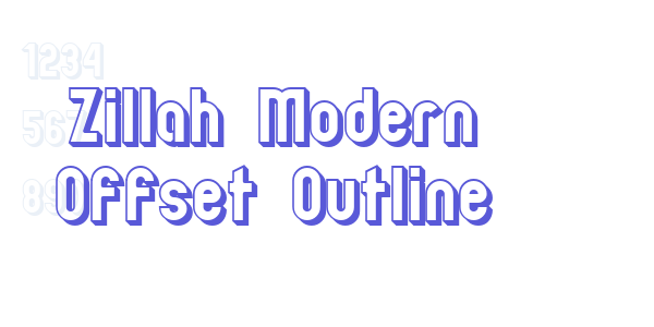 Zillah Modern Offset Outline font