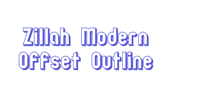 Zillah Modern Offset Outline Font Download