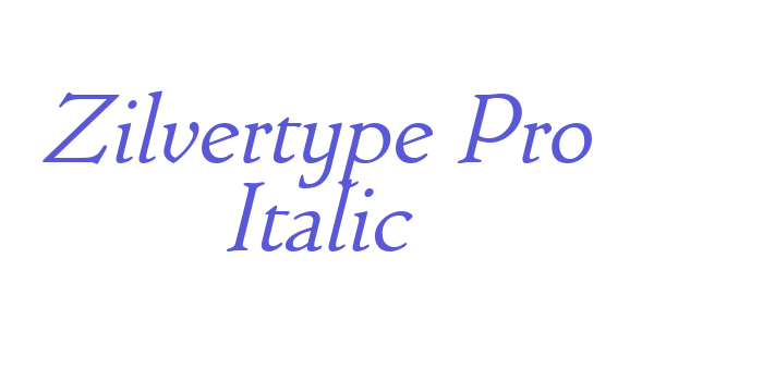 Zilvertype Pro Italic Font Download