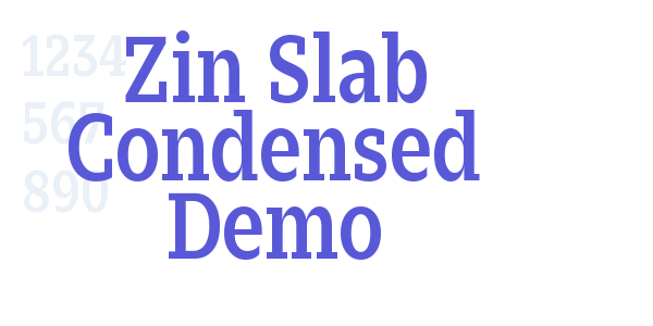 Zin Slab Condensed Demo font free