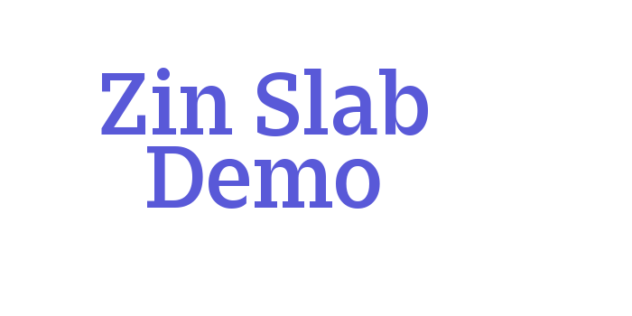 Zin Slab Demo Font Download