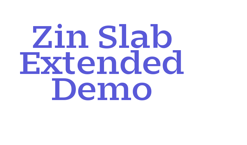 Zin Slab Extended Demo Font Download