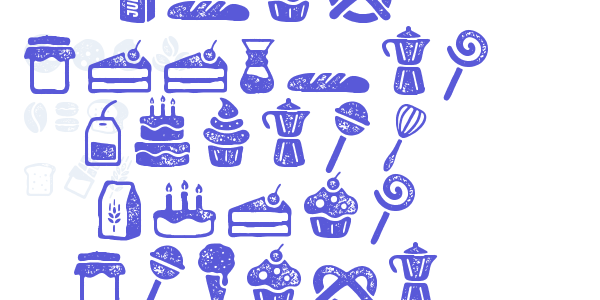 Zing Goodies Bakery Icons Grunge font free