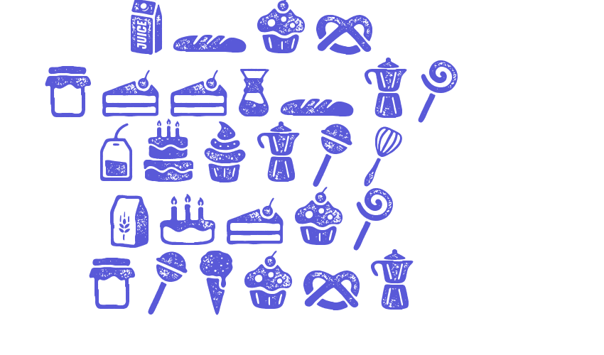 Zing Goodies Bakery Icons Grunge Font Download