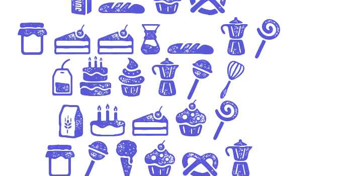 Zing Goodies Bakery Icons Grunge Font Download