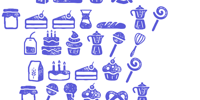 Zing Goodies Bakery Icons Grunge Font