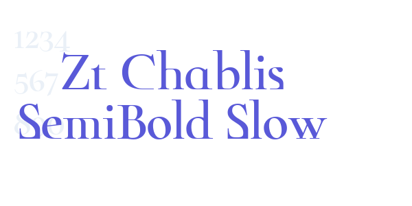 Zt Chablis SemiBold Slow font