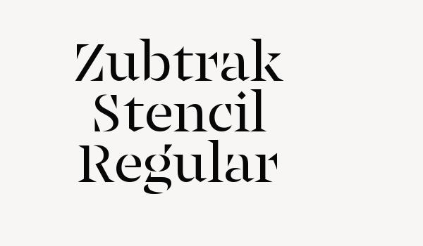 Zubtrak Stencil Regular Font