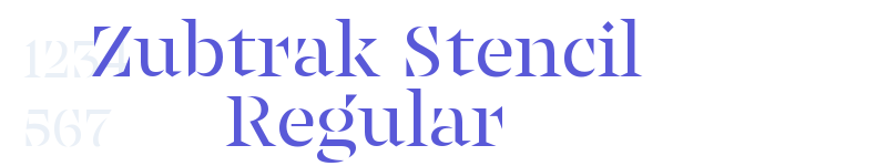 Zubtrak Stencil Regular-related font