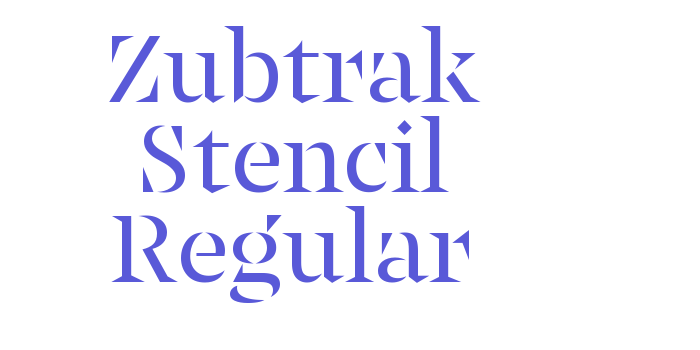 Zubtrak Stencil Regular Font