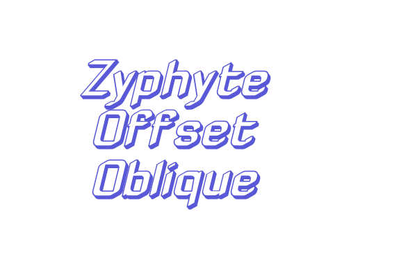 Zyphyte Offset Oblique Font