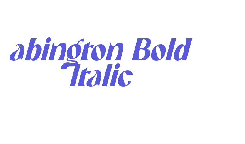 abington Bold Italic Font