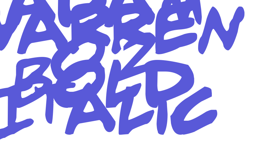 adam warren 0.2 Bold Italic Font