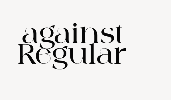 against Regular Font