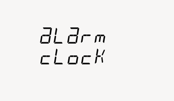 alarm clock Font