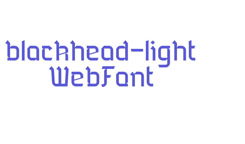 blackhead-light WebFont Font Download