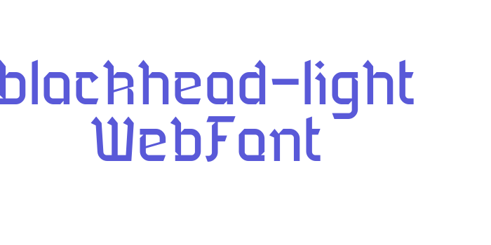 blackhead-light WebFont Font Download