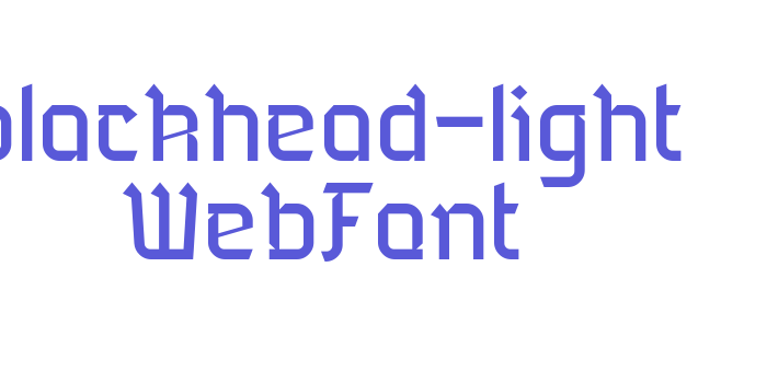 blackhead-light WebFont Font