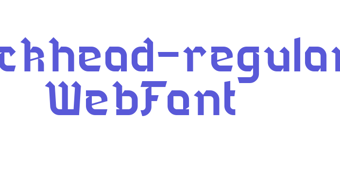 blackhead-regular WebFont Font