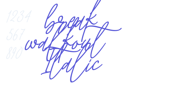 break walkout Italic font free