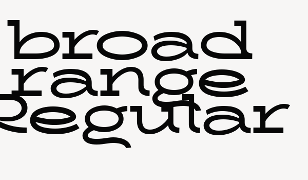 broad range Regular Font