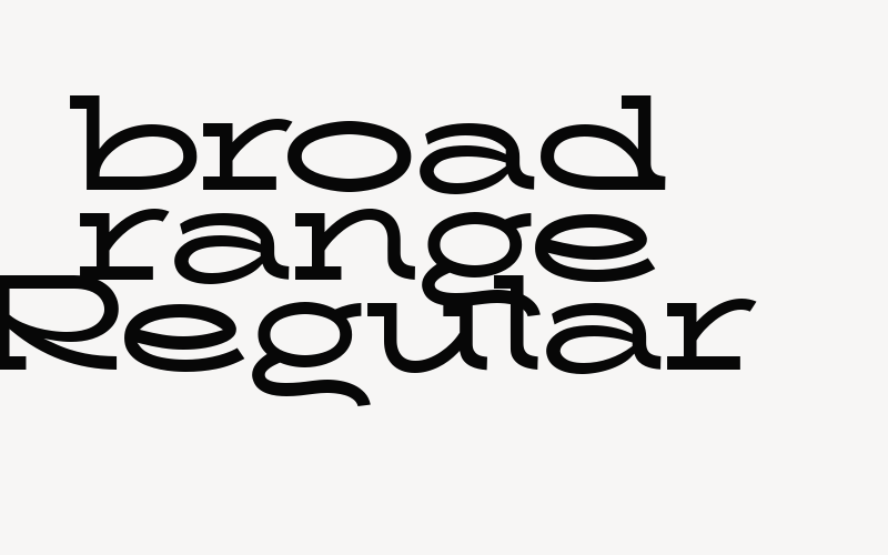 broad range Regular Font