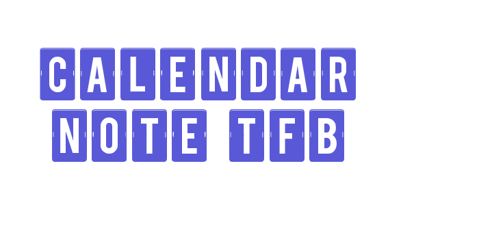 calendar note tfb Font