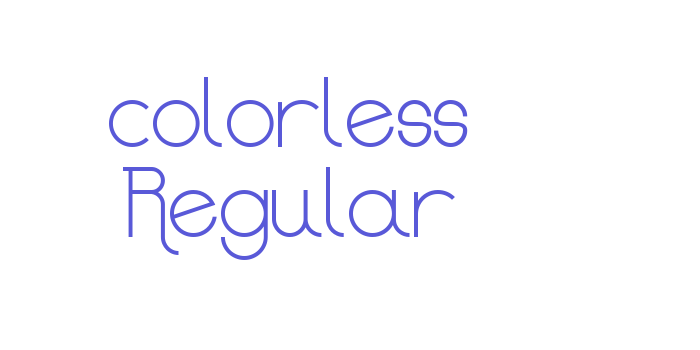 colorless Regular Font